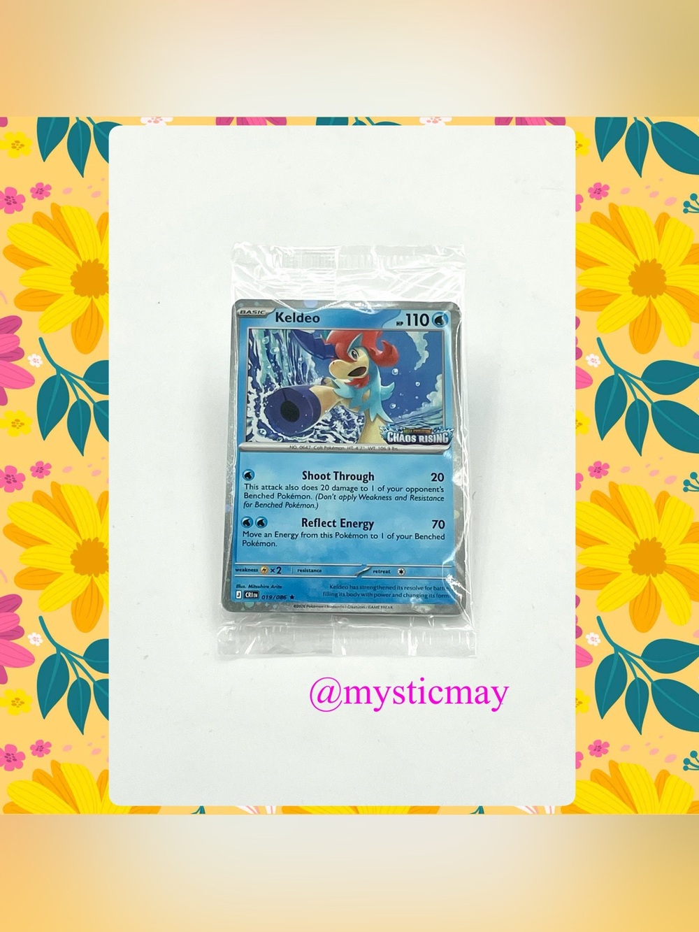 Sealed POKEMON TCG Keldeo Chaos Rising Stamped Card 019/086 RELEASE DAY PROMO